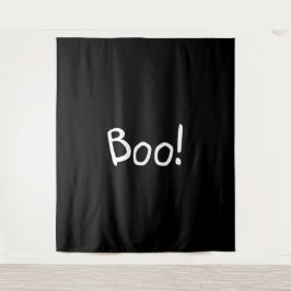 ブーブブラックかわいい手書きタイポグラフィハロウィーン タペストリー