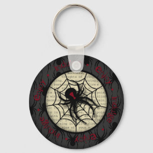 ブーブブラックウィドウィドスパイダー&ハロウィーンの不気味な文字 キーホルダー