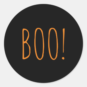 ブーブブラックオレンジスプオキータイポグラフィおもしろいハロウィーン ラウンドシール