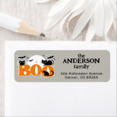 ブーブブラックキャッツとこうもりハロウィーン差出人住所 ラベル (インサイチュ)