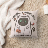 ブーブブラックキャット幽霊ホワイトハロウィーン クッション (ブランケット)