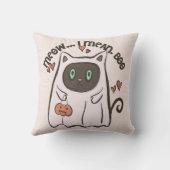 ブーブブラックキャット幽霊ホワイトハロウィーン クッション (裏面)