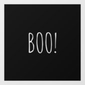ブーブブラックスプキータイポグラフィミニマリストハロウィーン ウィンドウサイン (シート)