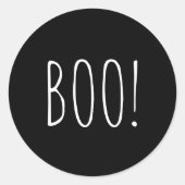 ブーブブラックスプキータイポグラフィミニマリストハロウィーン ラウンドシール (正面)
