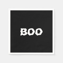 ブーブブラック&ホワイト不気味なハロウィーン紙 スタンダードカクテルナプキン