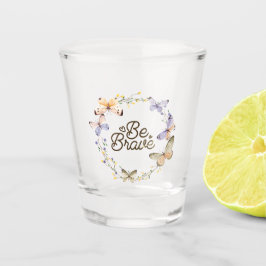 ブーブブレイブパープルイエロー蝶リース ショットグラス