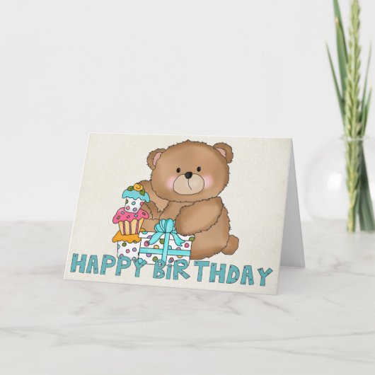 ブーブベアハッピーバースデーグリーティングカード6 カード (正面)