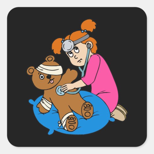 ブーブベア&キッド・ドクター スクエアシール (正面)