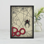 ブーブラックウィドウスパイダー&ハロウィーン用気持ち悪い文字 招待状 (スタンド正面)