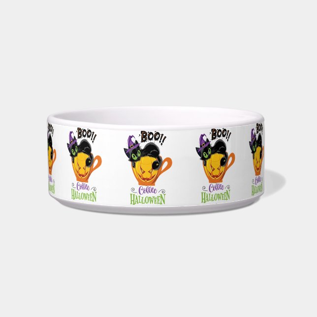 ブーブラックキャット、ホラーカボチャコーヒーハロウィーン ボウル (左)