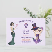 ブーブランチブライダルシャワーパープルオレンジハロウィーン 招待状 (スタンド正面)