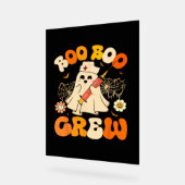 ブーブークルーおもしろい幽霊ナース、レトロハロウィー アクリルサイン (傾斜)