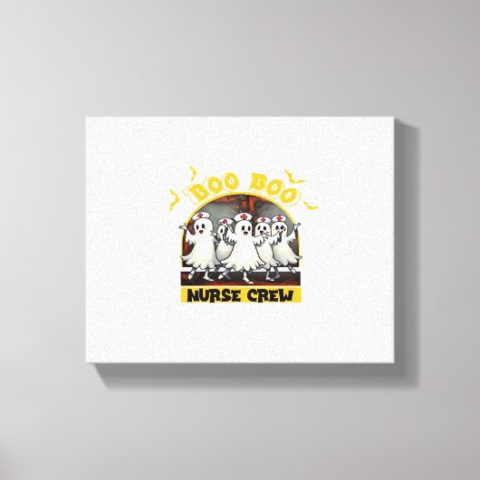 ブーブークルークラシックナースハロウィンTシャツオーバー キャンバスプリント (正面)