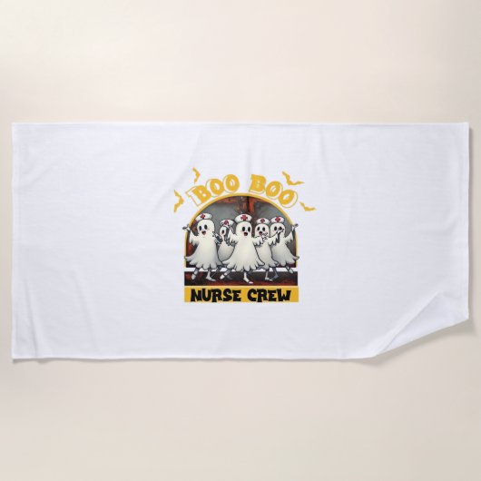 ブーブークルークラシックナースハロウィンTシャツオーバー ビーチタオル (正面)