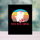 ブーブークルーナースおもしろい幽霊ハロウィンクラシックT アクリルサイン (ニュートラル)