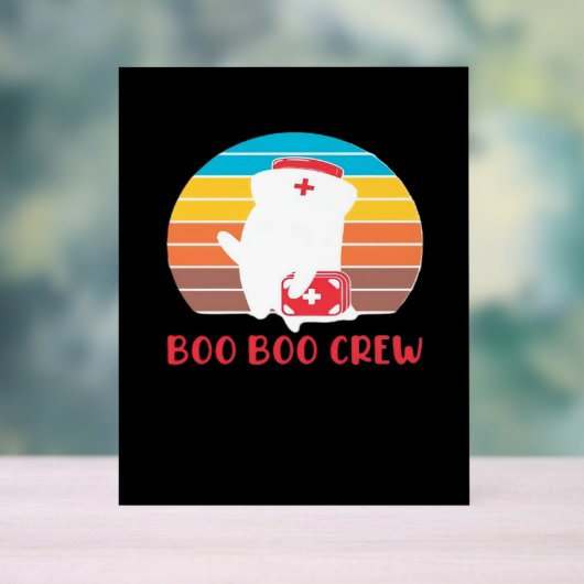 ブーブークルーナースおもしろい幽霊ハロウィンクラシックT アクリルサイン (ニュートラル)