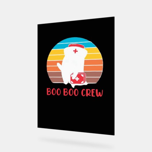 ブーブークルーナースおもしろい幽霊ハロウィンクラシックT アクリルサイン (傾斜)