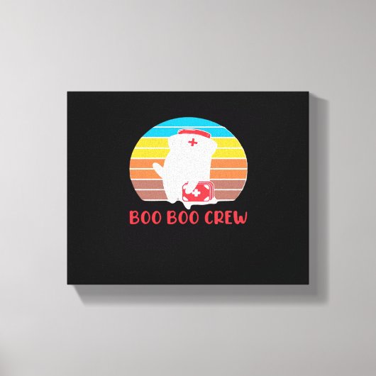 ブーブークルーナースおもしろい幽霊ハロウィンクラシックT キャンバスプリント (正面)