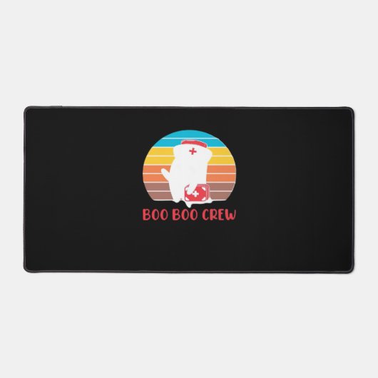 ブーブークルーナースおもしろい幽霊ハロウィンクラシックT デスクマット (正面)