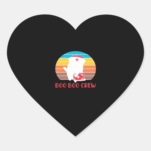 ブーブークルーナースおもしろい幽霊ハロウィンクラシックT ハートシール (正面)