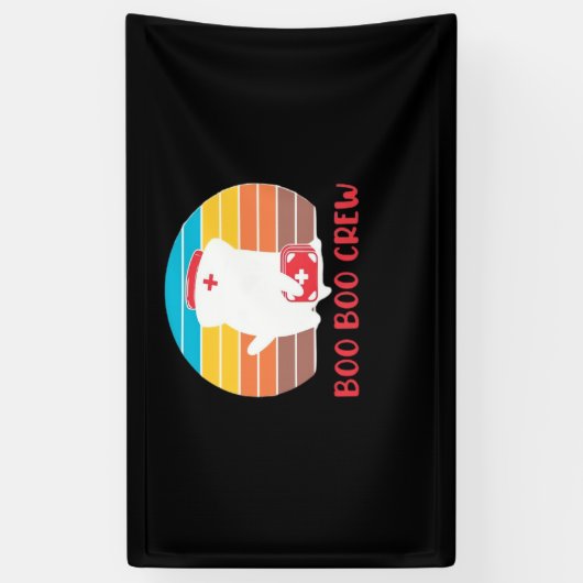 ブーブークルーナースおもしろい幽霊ハロウィンクラシックT 横断幕 (縦)