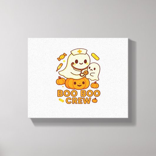 ブーブークルーナースクラシック幽霊Tシャツ キャンバスプリント (正面)