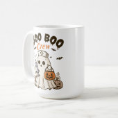 ブーブークルーナースパーソナライズされたハロウィーン コーヒーマグカップ (正面左)