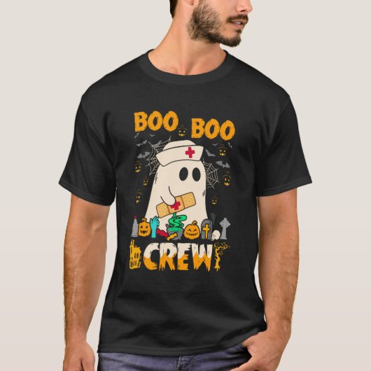 ブーブークルーハロウィンナース面白いハロウィーンかわいい Tシャツ (正面)
