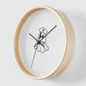 ブーブークルー幽霊ナースおかしなハロウィーン必須 壁時計 (傾斜)