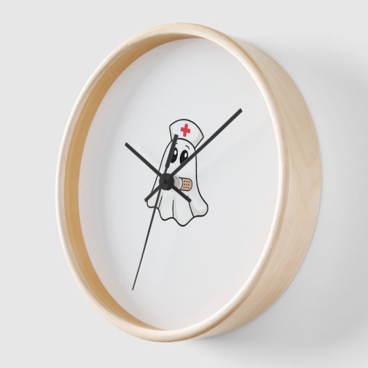 ブーブークルー幽霊ナースおかしなハロウィーン必須 壁時計 (傾斜)