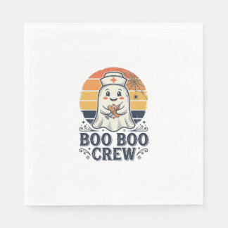 ブーブークルー かわいい看護師の幽霊 ハロウィンTシャツ デザイン スタンダードランチョンナプキン