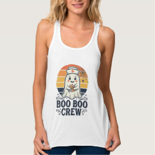 ブーブークルー かわいい看護師の幽霊 ハロウィンTシャツ デザイン タンクトップ