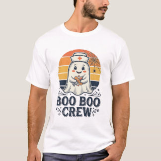 ブーブークルー かわいい看護師の幽霊 ハロウィンTシャツ デザイン Tシャツ