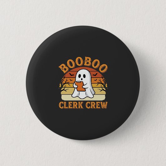 ブーブー書記クルー ハロウィーン ゴーストデザイン 1 缶バッジ (正面)