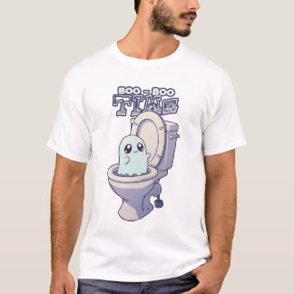 ブーブー タイム - おもしろ おばけ トイレ デザイン Tシャツ