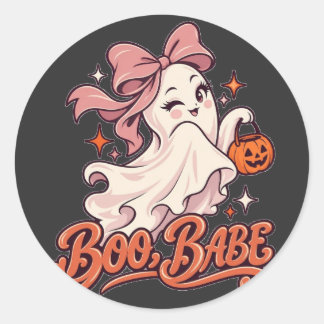 ブーベイビー ピンクの幽霊 ハロウィン ラウンドシール