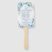 ブーホライトブルーの花ユーカリと金ゴールド枠 ハンドファン (裏面)