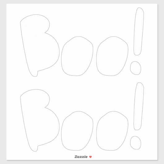 ブーホワイトかわいい手書きタイポグラフィハロウィーン シール (シート)