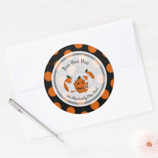 ブーホーホー幽霊シール ラウンドシール (封筒)