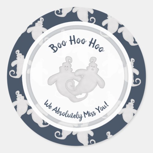 ブーホーホー幽霊シール ラウンドシール (正面)