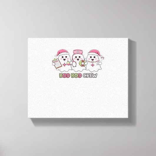 ブーボークルークリスマス、幽霊ナースオーバーサイズT-Sh キャンバスプリント (正面)
