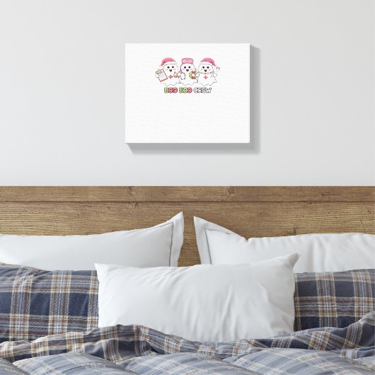 ブーボークルークリスマス、幽霊ナースオーバーサイズT-Sh キャンバスプリント (インサイチュ (寝室))