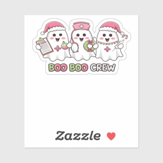 ブーボークルークリスマス、幽霊ナースオーバーサイズT-Sh シール (シート)