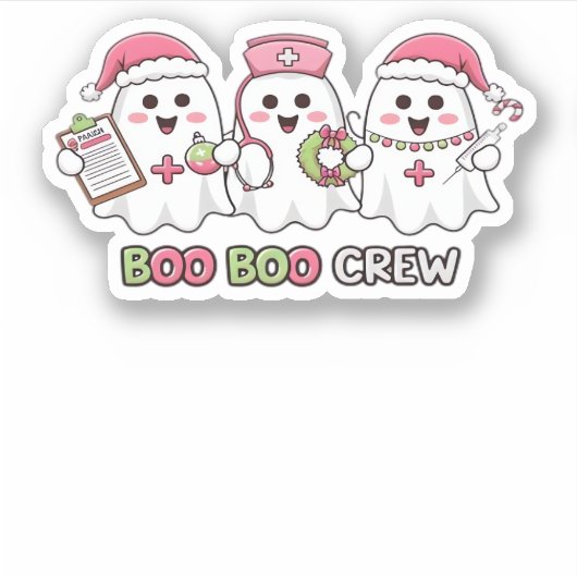 ブーボークルークリスマス、幽霊ナースオーバーサイズT-Sh シール (正面)