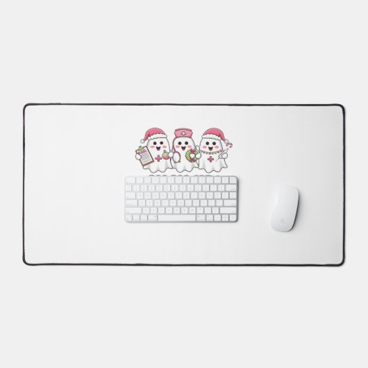 ブーボークルークリスマス、幽霊ナースオーバーサイズT-Sh デスクマット (キーボード&マウス)