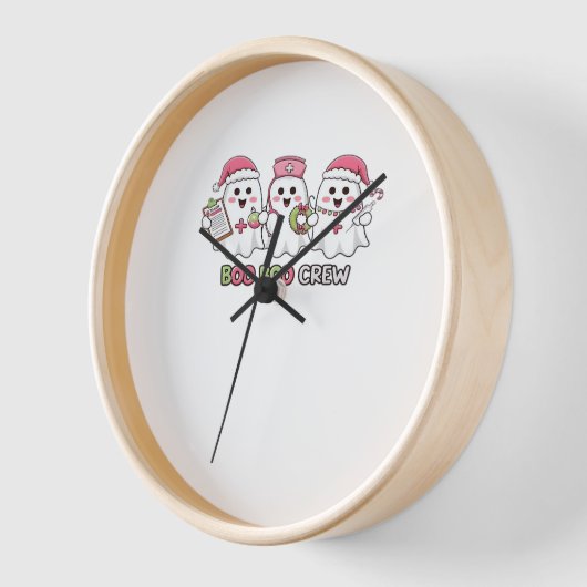 ブーボークルークリスマス、幽霊ナースオーバーサイズT-Sh 壁時計 (傾斜)
