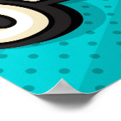 ブーポップ・アートのム・アート・クラウド・バブル。スマイル、わぁ、ポークールウ。 ポスター (角)