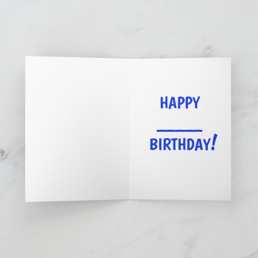 ブーマおもしろいー誕生日 カード (内部)