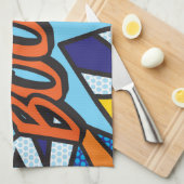 ブームおもしろいレトロ漫画ブックアーポップ・アートのト キッチンタオル (四つ折り)