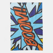 ブームおもしろいレトロ漫画ブックアーポップ・アートのト キッチンタオル (縦)